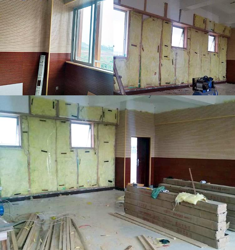 安徽阜陽中學錄播室槽木吸音板聲學工程